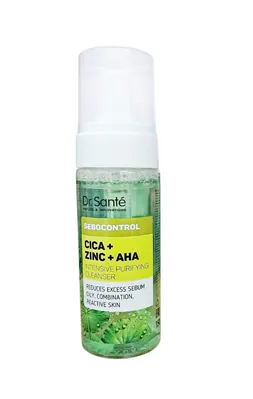 Пінка для вмивання Dr. Sante Sebocontrol Цика + Цинк + АНА Інтенсивна очищуюча, 150 мл