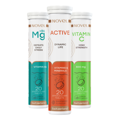 Набір Novel (Magnesium табл. шип. №20 + Active табл. шип. №20 + Vitamin C табл. шип. №20)