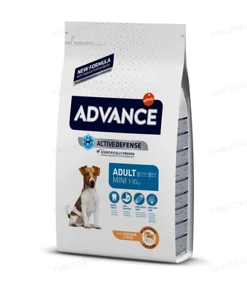 Корм сухий для дорослих собак маленьких порід Advance Dog Mini Adult з куркою і рисом, 800 г