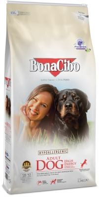 Корм сухой для собак BonaCibo Adult Dog Chicken&Rice with Anchovy с мясом курицы, анчоусами и рисом, 15 кг