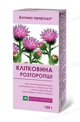 Клітковина розторопші Аптека природи порошок по 150 г в пач.