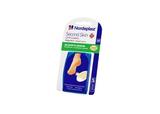 Пластир медичний NordePlast Друга шкіра гідроколоїдний, розмір М, 5 штук