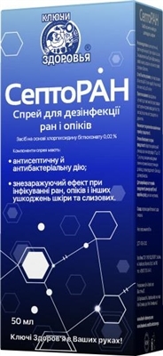 Септоран спрей антисептичний по 50 мл у флак.