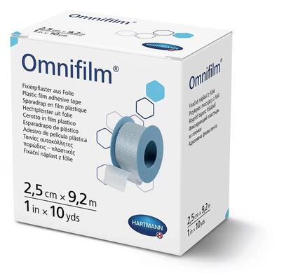 Пластир медичний Omnifilm фіксуючий з прозорої плівки, 2,5 см х 9,2 м