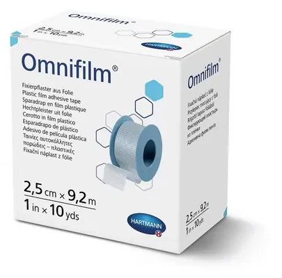 Пластир медичний Omnifilm фіксуючий з прозорої плівки, 2,5 см х 9,2 м