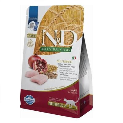 Корм сухой Farmina N&D Ancestral Grain низкозерновой для кошек с курицей и гранатом, 300 г