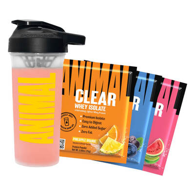 Шейкер с образцами сывороточного изолята Universal Nutrition Animal Clear Whey, 3 порционных пакета