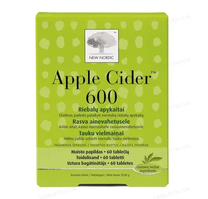 Засіб для покращення обміну речовин New Nordic Apple Cider 600 таблетки №60