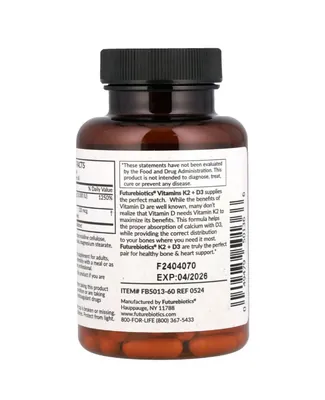 Вітамін Д3 + К2 Futurebiotics Vitamin D3 + К2 10000 МО/ 120, 60 капсул