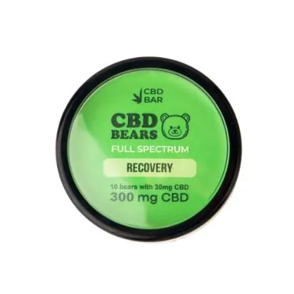 Канабідіол Hemp Factor CBD + Full Spectrum Recovery желейні ведмедики зі смаком яблука 300 мг, 10 штук