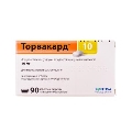 Торвакард 10 таблетки, п/плен. обол. по 10 мг №90 (10х9)
