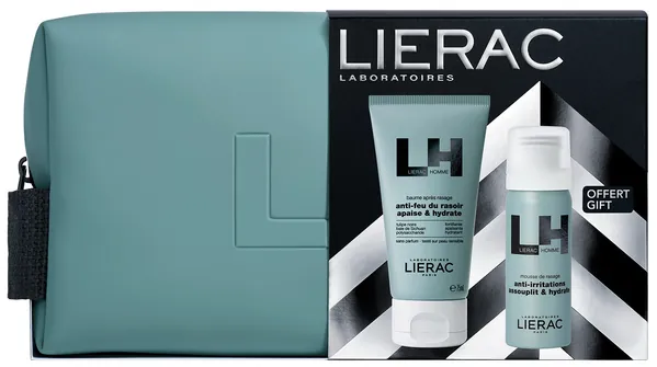 Набір Lierac Бальзам після гоління 75 мл + Засіб для гоління 50 мл + косметичка Homme Kit