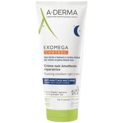 Крем-емолент для обличчя і тіла A-Derma Exomega Control відновлюючий нічний , 200 мл