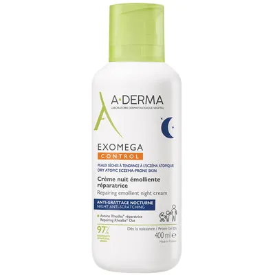 Крем-емолент для обличчя і тіла A-Derma Exomega Control відновлюючий нічний , 400 мл
