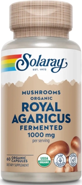 Агарик Королевский Solaray Org Grown Fermented Royal Agaricus 500 мг, 60 капсул
