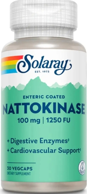 Наттокиназа Solaray Nattokinase 100 мг, 30 веганских капсул