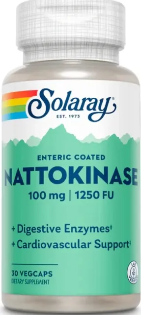 Наттокіназа Solaray Nattokinase 100 мг, 30 веганських капсул