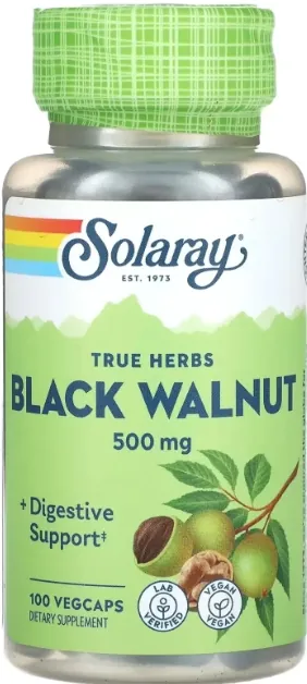 Чорний горіх Solaray Black Walnut 500 мг, 100 капсул