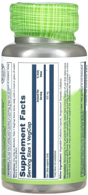 Корінь буряка Solaray Beet Root 605 мг, 100 капсул