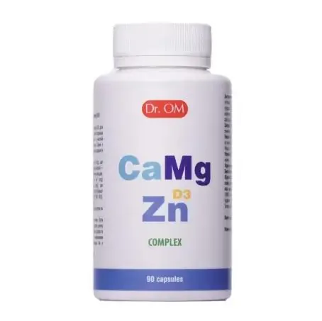 Комплекс Кальцію, Магнію, Цинку та вітаміну D3 Dr. OM Ca Mg Zn D3 Complex капсули №90