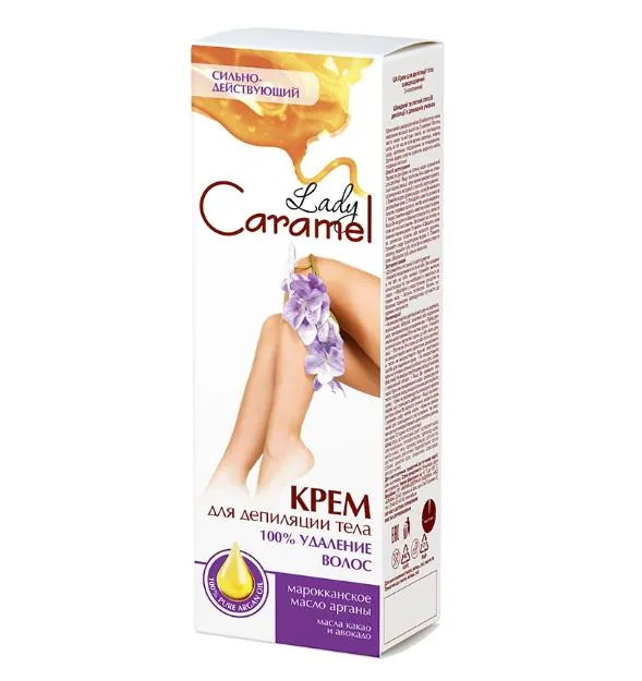 Крем Lady Caramel для депіляції тіла 100% видалення, 100 мл