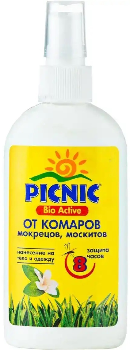 Спрей Picnic Bio Active от комаров, клещей, слепней, 100 мл