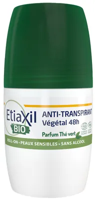 Дезодорант-антиперспірант кульковий Etiaxil Bio Vegetal 48h Green Tea, 50 мл