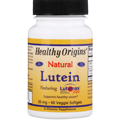 Лютеин Healthy Origins Lutein 20 мг, 60 вегетарианских капсул