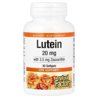 Лютеин Natural Factors Lutein 20 мг, 30 гелевых капсул
