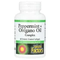 Комплекс олії перцевої м'яти та орегано Natural Factors Peppermint + Oregano Oil Complex, 60 кишковорозчинних таблеток