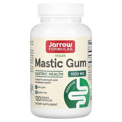 Мастичная смола Jarrow Formulas Mastic Gum 500 мг, 120 вегетарианских капсул.