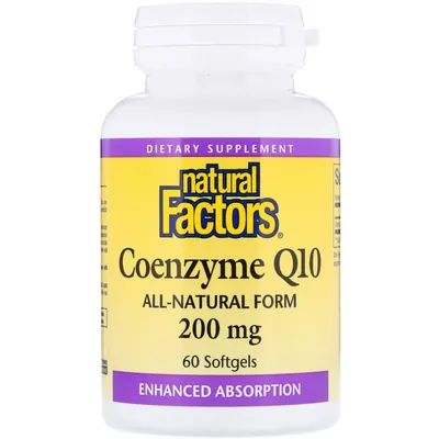 Коензим Q10 Natural Factors Coenzyme Q10 200 мг, 60 капсул