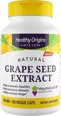 Экстракт виноградных косточек Healthy Origins MegaNatural BP-Grape Seed Extract 300 мг, 60 растительных капсул
