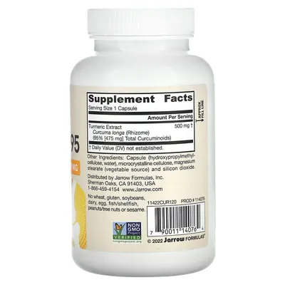 Куркумін 95 Jarrow Formulas Curcumin 95 Turmeric Extract 500 мг, 120 капсул