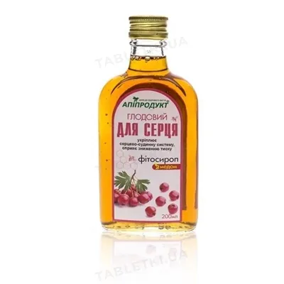 Апіпродукт Фітосироп "Глід. Для серця", 200 мл