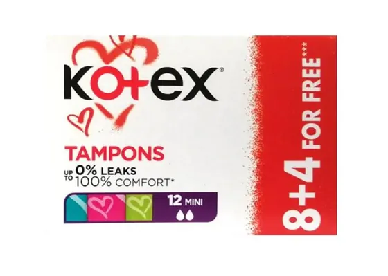 Тампони гігієнічні Kotex Mini, 8+4 шт