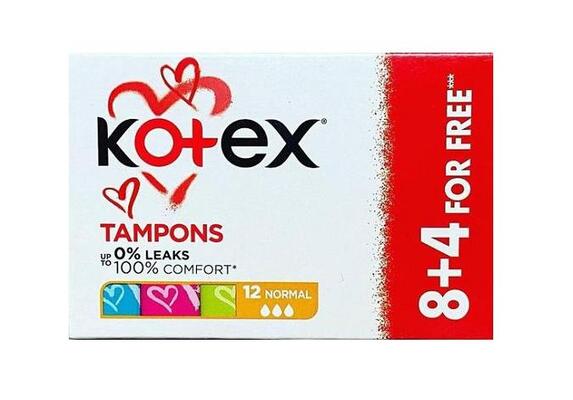 Тампоны гигиенические Kotex Normal, 8+4 штук