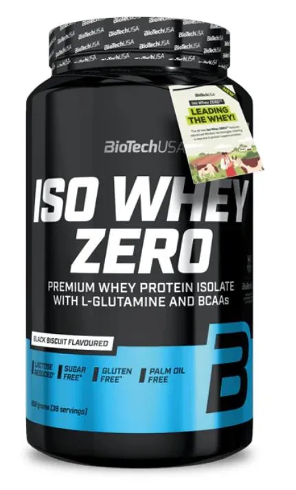 Протеїн сироватковий ізолят Biotech Iso Whey Zero чорний бісквіт, 908 г