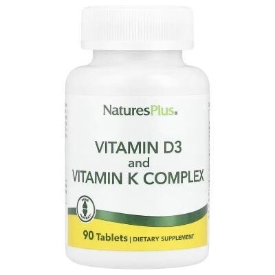 Витаминный комплекс Nature's Plus Витамин Д3 2500 МЕ и К2 120 мкг, 90 таблеток