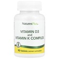 Витаминный комплекс Nature's Plus Витамин Д3 2500 МЕ и К2 120 мкг, 90 таблеток