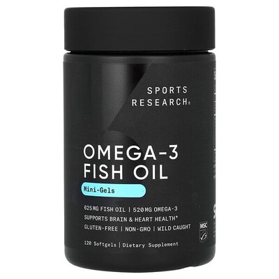 Омега 3 риб'ячий жир Sports Research Omega-3 Fish Oil 625 мг, 120 міні-капсул