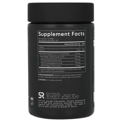 Омега 3 риб'ячий жир Sports Research Omega-3 Fish Oil 625 мг, 120 міні-капсул