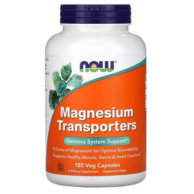 Магния комплекс NOW Magnesium Transporters, 180 капсул
