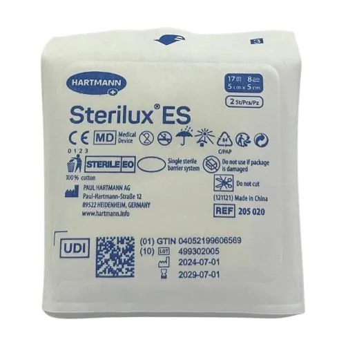 Серветка марлева стерильна Sterilux ES 5 см х 5 см, 2 штуки
