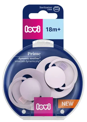 Пустушка силіконова динамічна Lovi Prime 34/423 Lilac/Violet, 18+ міс, 2 шт