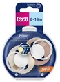 Пустушка силіконова динамічна Lovi Prime 34/437 Ivory Glow/Blush Glow, 6-18 міс, 2 шт