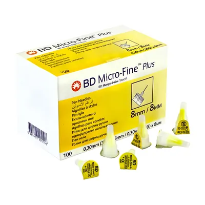 Голки для шприц-ручки BD Micro-Fine Plus 30G (0.30 x 8.0 мм), 1 штука