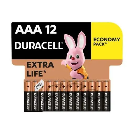 Батарейка Duracell AA 1.5V LR03 алкалінова, 12 штук
