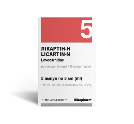 Лікартін-Н розчин д/ін. 400 мг/мл по 5 мл №5 в амп. поліет.