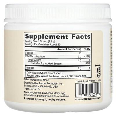 D-рибоза Jarrow Formulas D-Ribose, 200 г